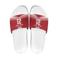Custom Pacific Rugby Spirit Slide Sandals Tonga Ngatu Pride Red Edition - Polynesian Pride