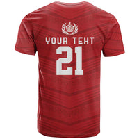 Custom Pacific Rugby Spirit T Shirt Tonga Ngatu Pride Red Edition - Polynesian Pride