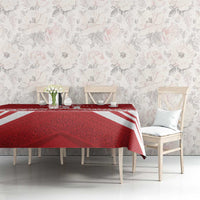 Custom Pacific Rugby Spirit Tablecloth Tonga Ngatu Pride Red Edition - Polynesian Pride