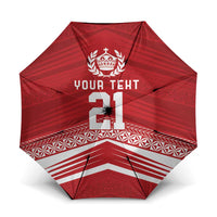 Custom Pacific Rugby Spirit Umbrella Tonga Ngatu Pride Red Edition LT9 One Size Folded 11.42 inch Opened Diameter 37.4 inch Red - Polynesian Pride