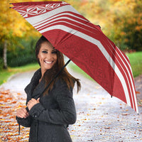 Custom Pacific Rugby Spirit Umbrella Tonga Ngatu Pride Red Edition LT9 - Polynesian Pride