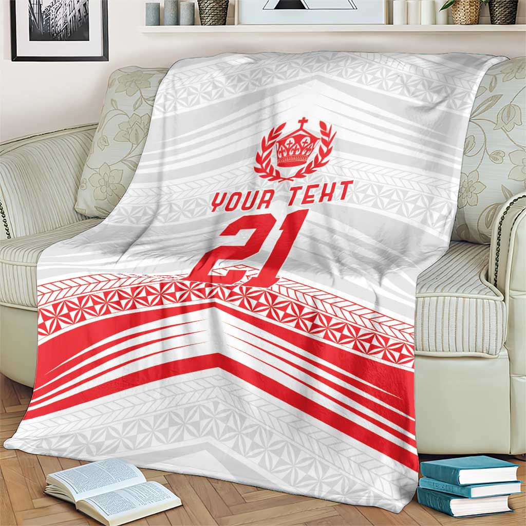 Custom Pacific Rugby Spirit Blanket Tonga Ngatu Pride White Edition - Polynesian Pride