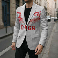 Custom Pacific Rugby Spirit Blazer Tonga Ngatu Pride White Edition - Polynesian Pride