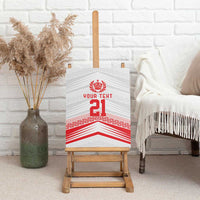 Custom Pacific Rugby Spirit Canvas Wall Art Tonga Ngatu Pride White Edition - Polynesian Pride
