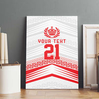 Custom Pacific Rugby Spirit Canvas Wall Art Tonga Ngatu Pride White Edition - Polynesian Pride