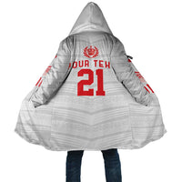 Custom Pacific Rugby Spirit Cloak Tonga Ngatu Pride White Edition - Polynesian Pride