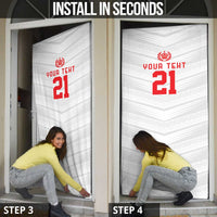 Custom Pacific Rugby Spirit Door Cover Tonga Ngatu Pride White Edition - Polynesian Pride