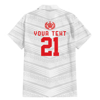 Custom Pacific Rugby Spirit Family Matching Mermaid Dress and Hawaiian Shirt Tonga Ngatu Pride White Edition - Polynesian Pride