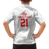 Custom Pacific Rugby Spirit Family Matching Puletasi and Hawaiian Shirt Tonga Ngatu Pride White Edition - Polynesian Pride