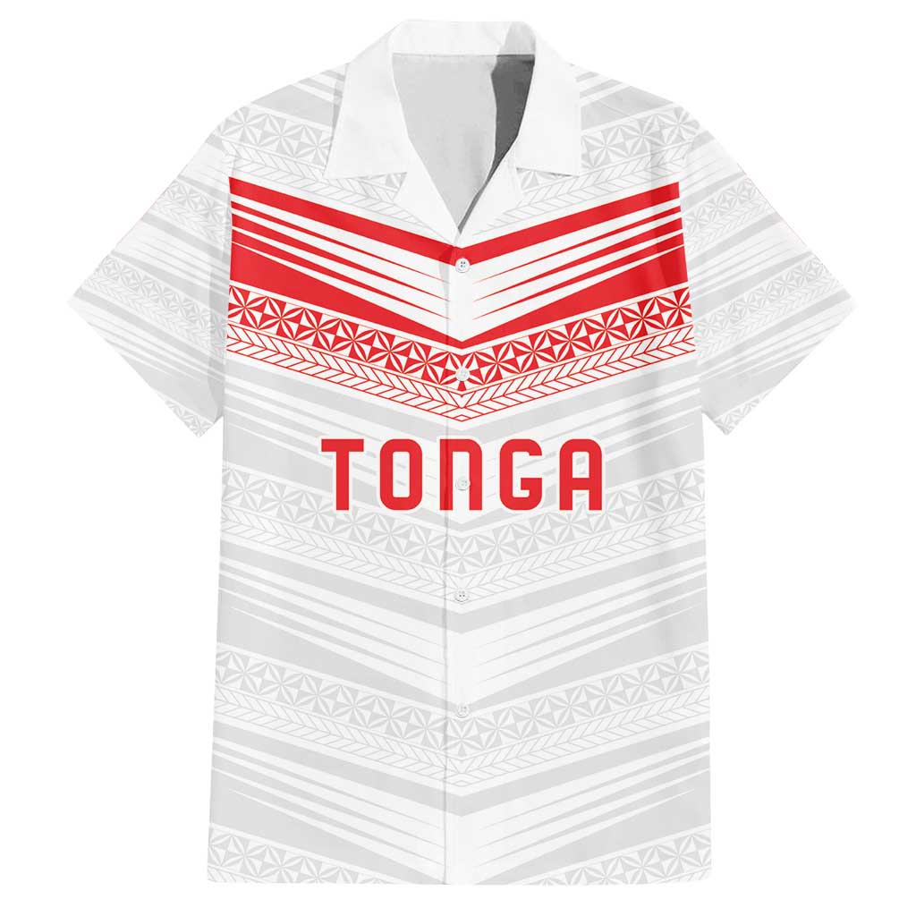 Custom Pacific Rugby Spirit Family Matching Summer Maxi Dress and Hawaiian Shirt Tonga Ngatu Pride White Edition - Polynesian Pride