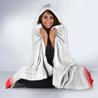 Custom Pacific Rugby Spirit Hooded Blanket Tonga Ngatu Pride White Edition - Polynesian Pride