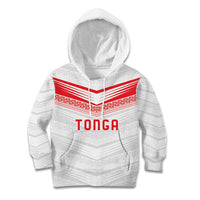 Custom Pacific Rugby Spirit Kid Hoodie Tonga Ngatu Pride White Edition LT9 Hoodie White - Polynesian Pride