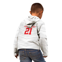 Custom Pacific Rugby Spirit Kid Hoodie Tonga Ngatu Pride White Edition LT9 - Polynesian Pride