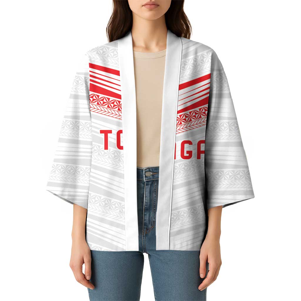 Custom Pacific Rugby Spirit Kimono Tonga Ngatu Pride White Edition - Polynesian Pride