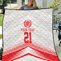 Custom Pacific Rugby Spirit Quilt Tonga Ngatu Pride White Edition - Polynesian Pride