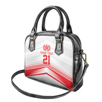 Custom Pacific Rugby Spirit Shoulder Handbag Tonga Ngatu Pride White Edition - Polynesian Pride