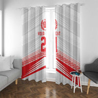 Custom Pacific Rugby Spirit Window Curtain Tonga Ngatu Pride White Edition - Polynesian Pride