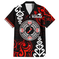 New Zealand Waitangi Day Personalised Family Matching Long Sleeve Bodycon Dress and Hawaiian Shirt Aotearoa Te Ra O Waitangi With Maori Tattoo LT9 Dad's Shirt - Short Sleeve Red - Polynesian Pride
