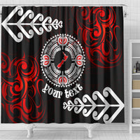 New Zealand Waitangi Day Personalised Shower Curtain Aotearoa Te Ra O Waitangi With Maori Tattoo LT9 - Polynesian Pride