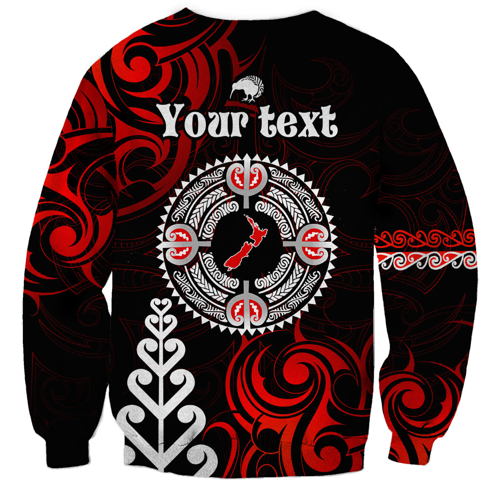 New Zealand Waitangi Day Personalised Sweatshirt Aotearoa Te Ra O Waitangi With Maori Tattoo LT9 - Polynesian Pride