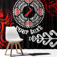 New Zealand Waitangi Day Personalised Window Curtain Aotearoa Te Ra O Waitangi With Maori Tattoo LT9 - Polynesian Pride