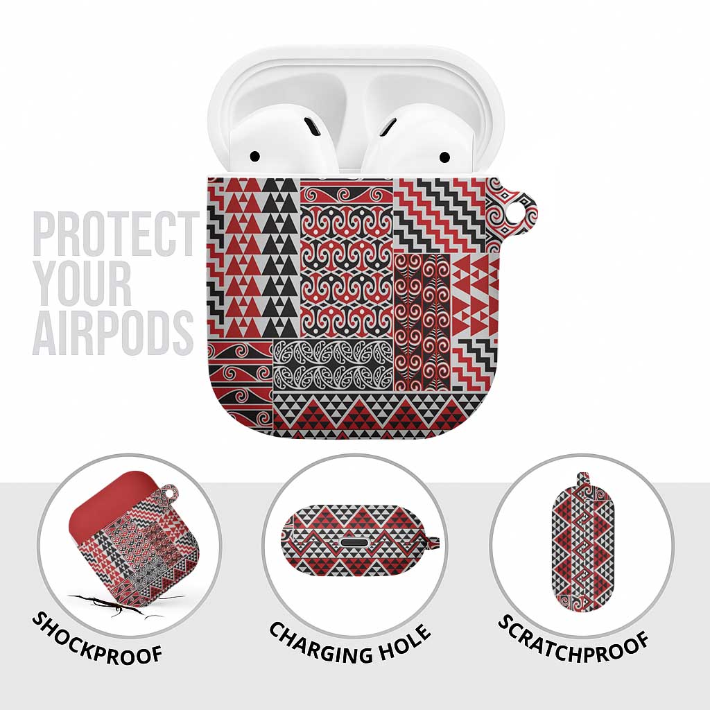 Aotearoa Kowhaiwhai Taniko Patchwork Motifs AirPods Case - Polynesian Pride