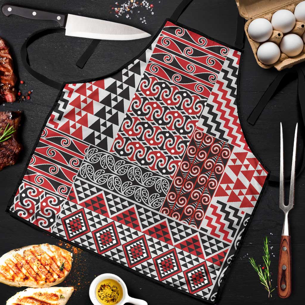 Aotearoa Kowhaiwhai Taniko Patchwork Motifs Apron - Polynesian Pride