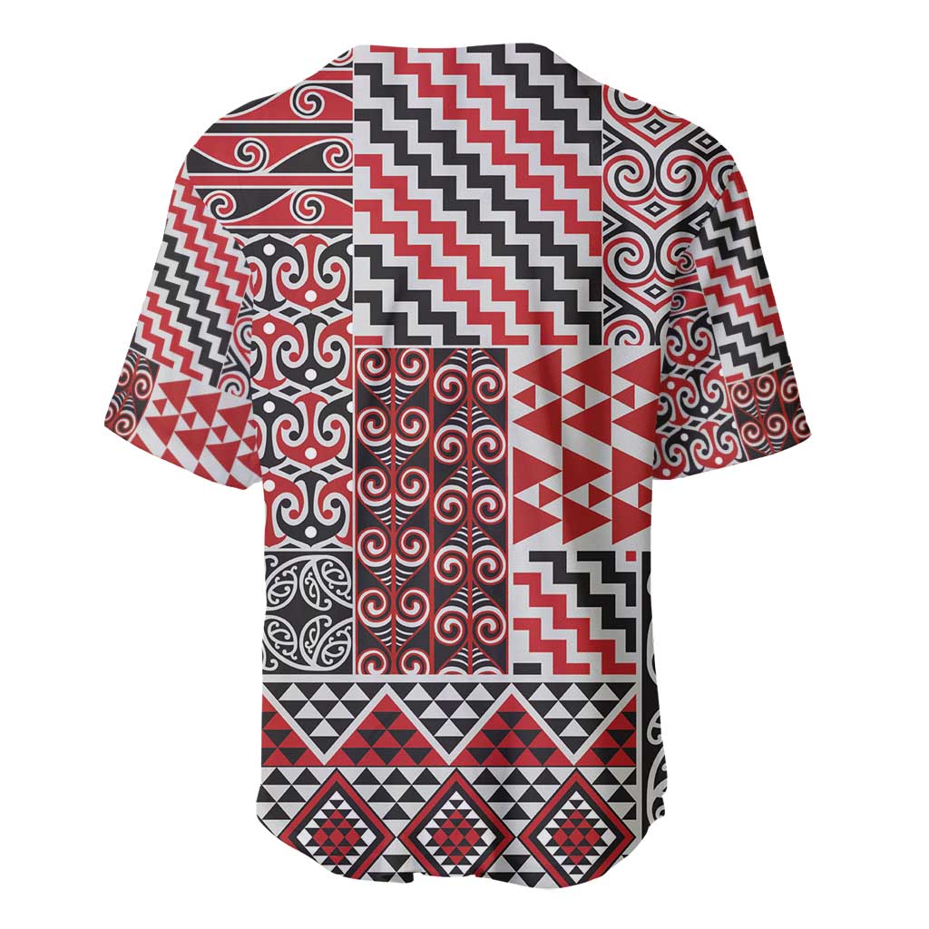 Aotearoa Kowhaiwhai Taniko Patchwork Motifs Baseball Jersey LT9 - Polynesian Pride