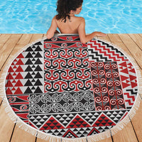 Aotearoa Kowhaiwhai Taniko Patchwork Motifs Beach Blanket