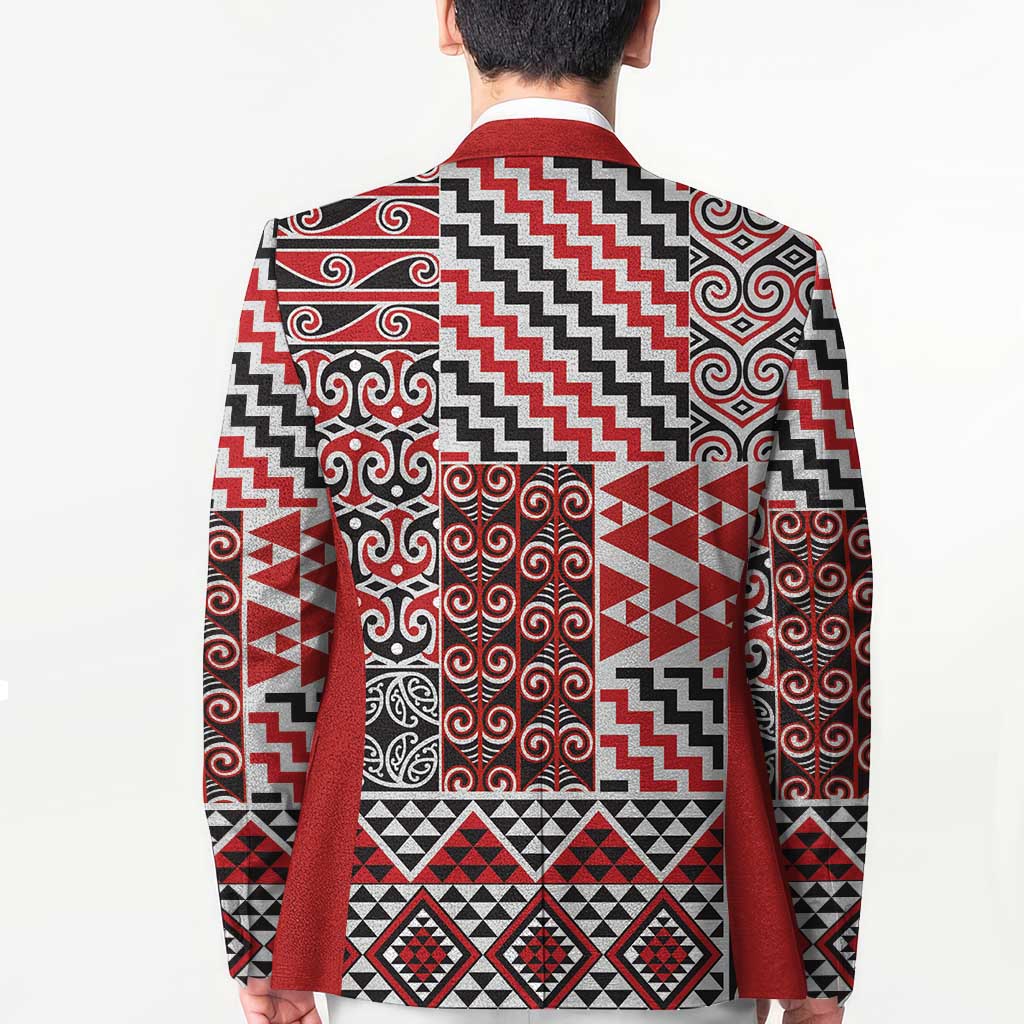Aotearoa Kowhaiwhai Taniko Patchwork Motifs Blazer - Polynesian Pride