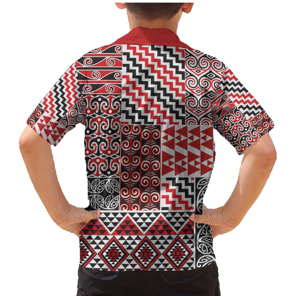 Aotearoa Kowhaiwhai Taniko Patchwork Motifs Family Matching Mermaid Dress and Hawaiian Shirt