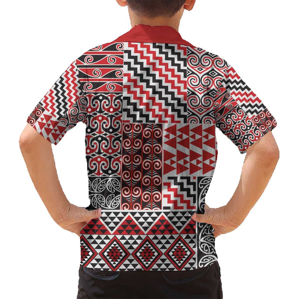Aotearoa Kowhaiwhai Taniko Patchwork Motifs Family Matching Tank Maxi Dress and Hawaiian Shirt