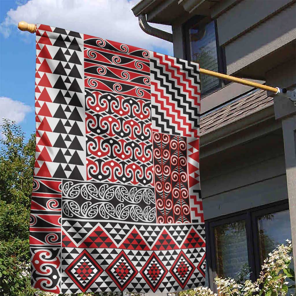 Aotearoa Kowhaiwhai Taniko Patchwork Motifs Garden Flag