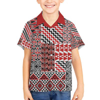 Aotearoa Kowhaiwhai Taniko Patchwork Motifs Hawaiian Shirt