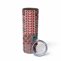 Aotearoa Kowhaiwhai Taniko Patchwork Motifs Skinny Tumbler