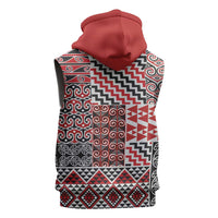 Aotearoa Kowhaiwhai Taniko Patchwork Motifs Sleeveless Hoodie - Polynesian Pride