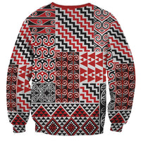 Aotearoa Kowhaiwhai Taniko Patchwork Motifs Sweatshirt LT9 - Polynesian Pride