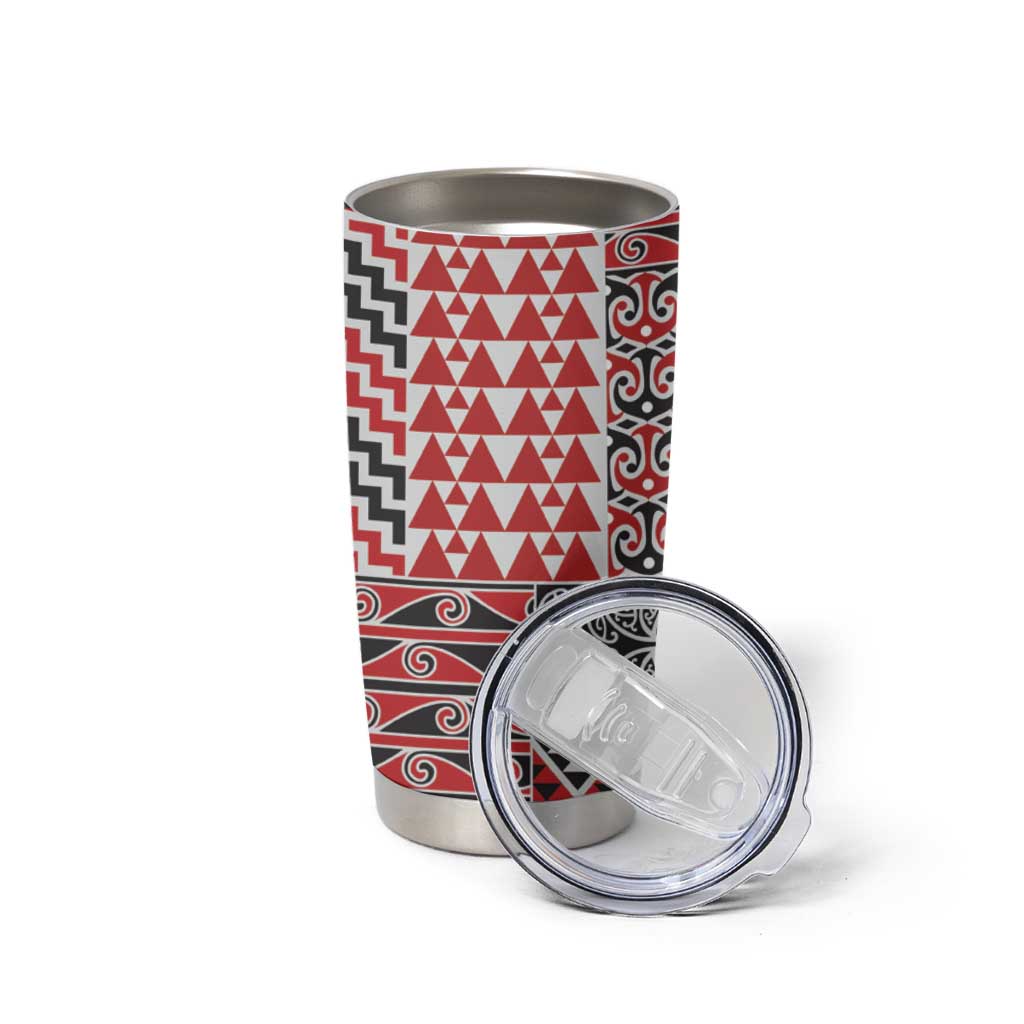Aotearoa Kowhaiwhai Taniko Patchwork Motifs Tumbler Cup