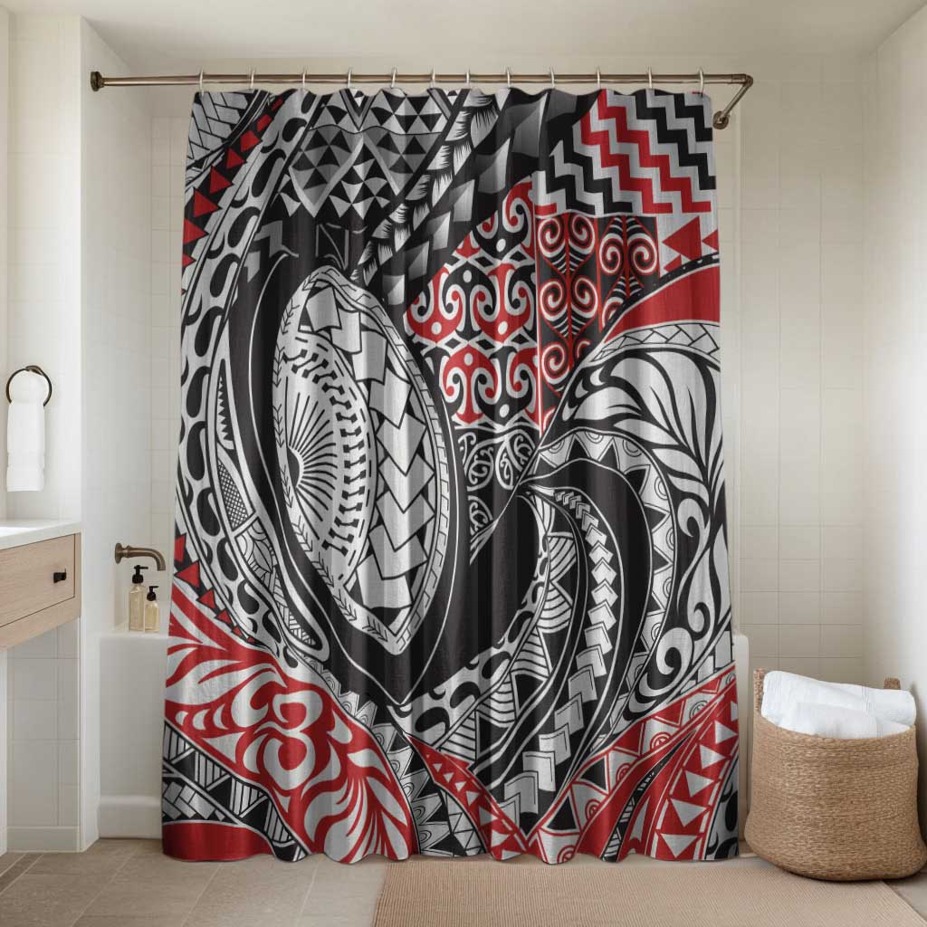 Aotearoa Maori Rugby Tribal Tattoo Bathroom Set Kowhaiwhai Taniko Patchwork Motifs - Polynesian Pride