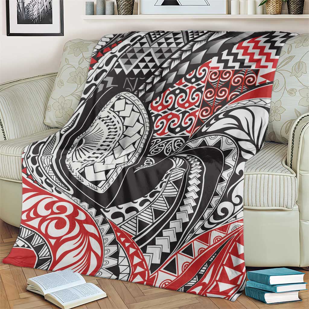Aotearoa Maori Rugby Tribal Tattoo Blanket Kowhaiwhai Taniko Patchwork Motifs