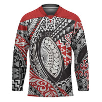 Aotearoa Maori Rugby Tribal Tattoo Hockey Jersey Kowhaiwhai Taniko Patchwork Motifs - Polynesian Pride