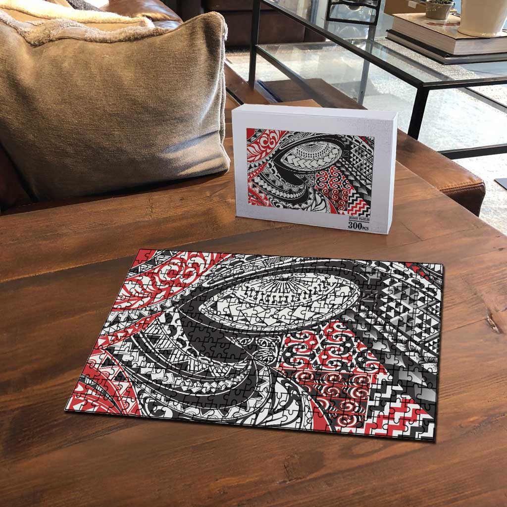 Aotearoa Maori Rugby Tribal Tattoo Puzzle Kowhaiwhai Taniko Patchwork Motifs - Polynesian Pride