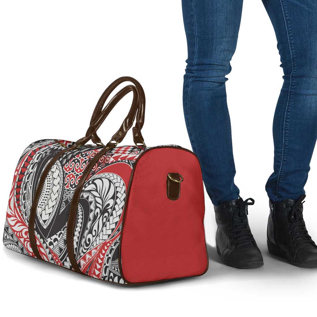 Aotearoa Maori Rugby Tribal Tattoo Travel Bag Kowhaiwhai Taniko Patchwork Motifs - Polynesian Pride