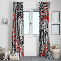 Aotearoa Maori Rugby Tribal Tattoo Window Curtain Kowhaiwhai Taniko Patchwork Motifs