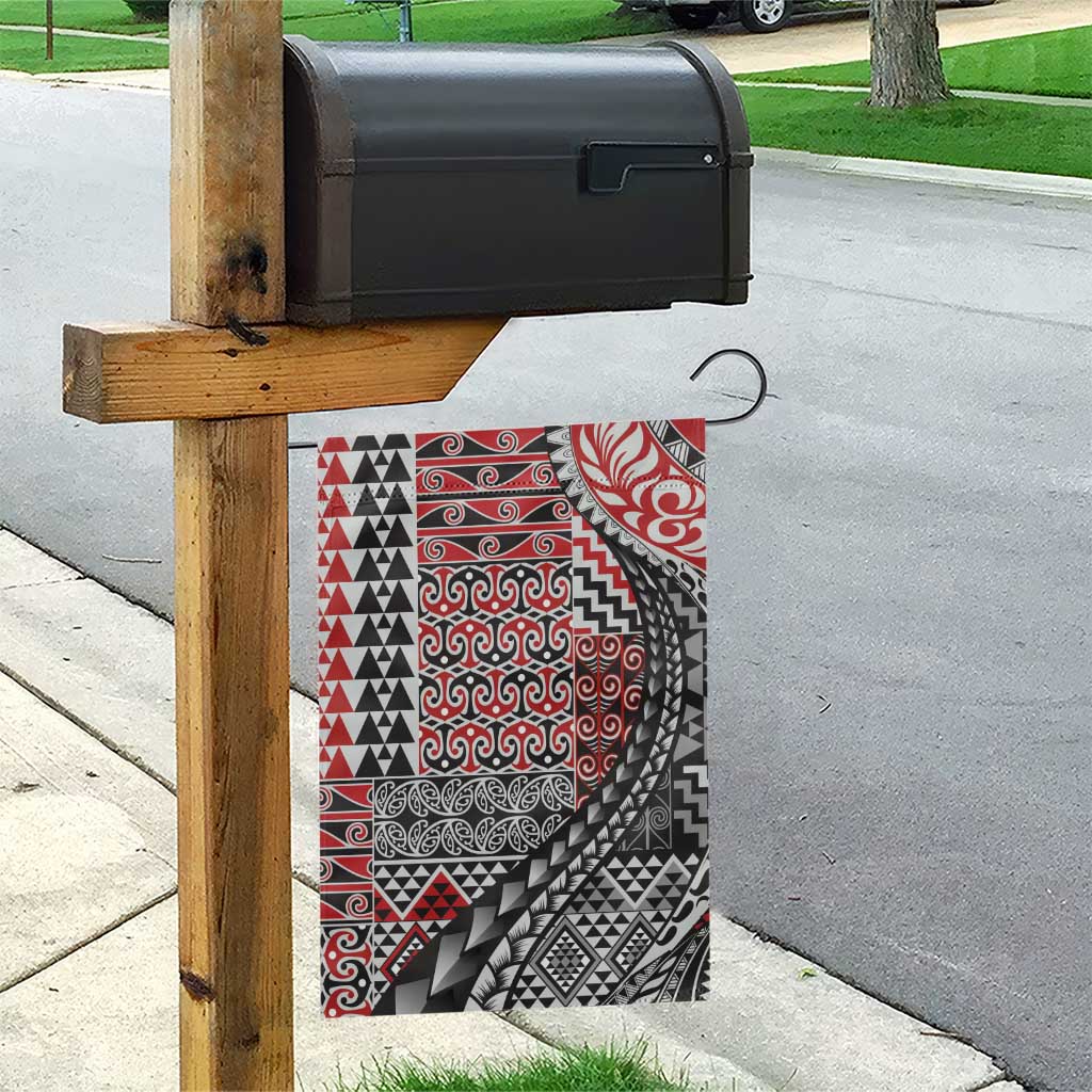 Aotearoa Maori Tribal Tattoo Garden Flag Kowhaiwhai Taniko Patchwork Motifs