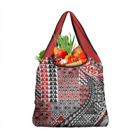 Aotearoa Maori Tribal Tattoo Grocery Bag Kowhaiwhai Taniko Patchwork Motifs