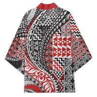 Aotearoa Maori Tribal Tattoo Kimono Kowhaiwhai Taniko Patchwork Motifs - Polynesian Pride
