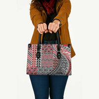 Aotearoa Maori Tribal Tattoo Leather Bag Kowhaiwhai Taniko Patchwork Motifs - Polynesian Pride