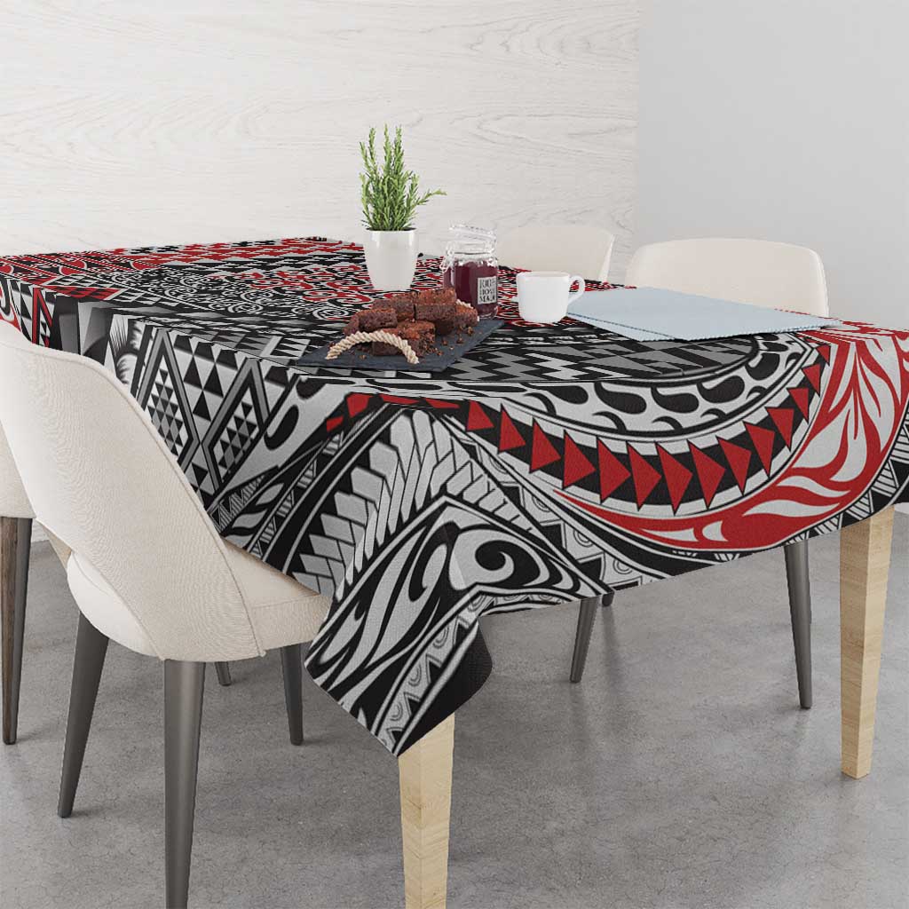 Aotearoa Maori Tribal Tattoo Tablecloth Kowhaiwhai Taniko Patchwork Motifs