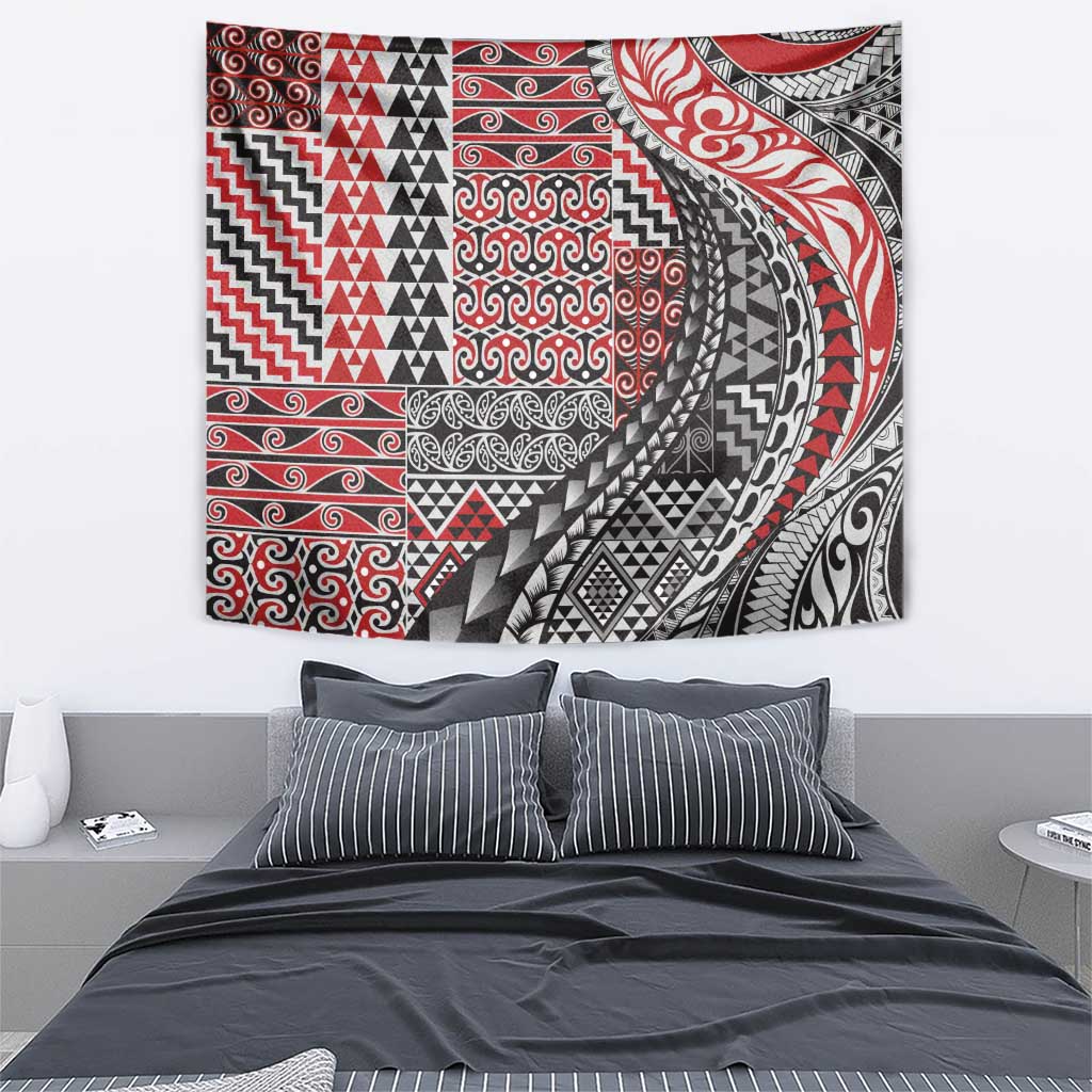 Aotearoa Maori Tribal Tattoo Tapestry Kowhaiwhai Taniko Patchwork Motifs LT9 - Polynesian Pride